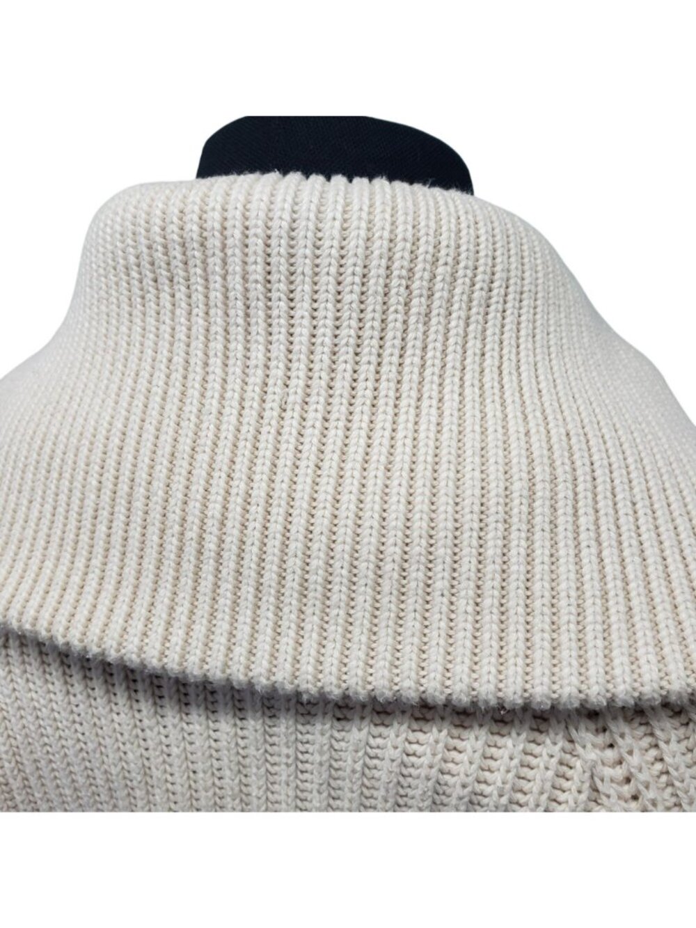 G. Label by Goop GWYN Cream Bella Button Bomber Cardigan Sweater Minimalist - Picture 12 of 16